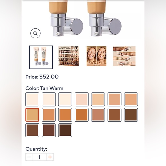 NEW It Cosmetics CC Cream Nude Glow in Tan Warm - Picture 3 of 8